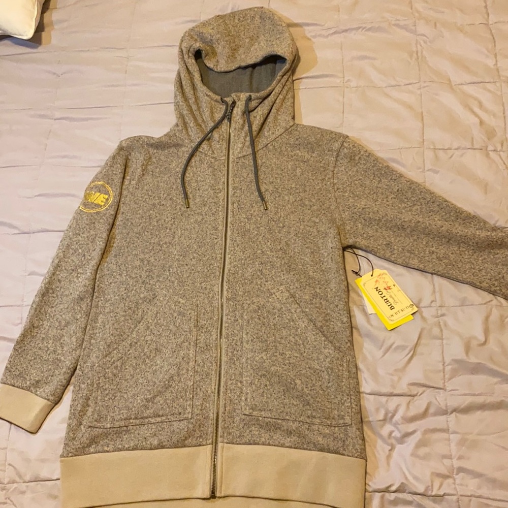 gray fleece full zip hoodie